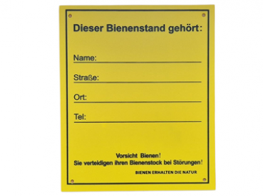 Infoschild "Bienenstand" klein (12,5 x 15 cm)
